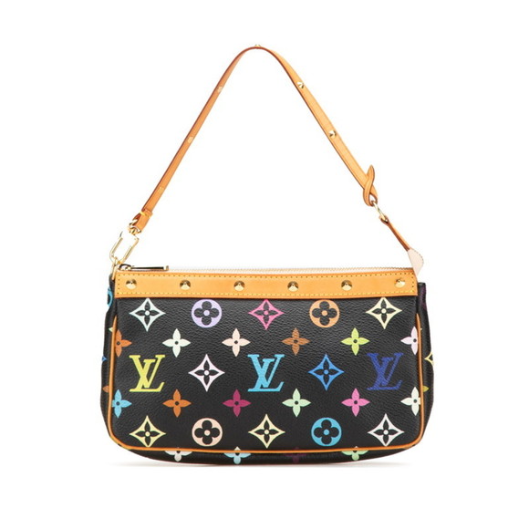 LOUIS VUITTON Black Monogram Leather Pouch - Picture 1 of 12